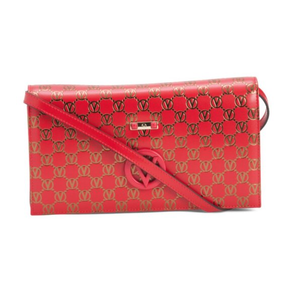 VALENTINO BY MARIO VALENTINO Made In Italy Leather Lena Monogrammed Crossbody - Picture 1 of 3